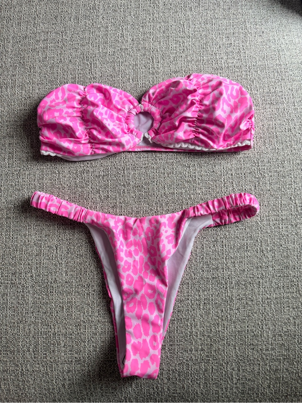 Pink Bandeau Bikini Set